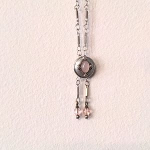 Michal Golan silver necklace pink pendant